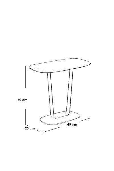 Generic Black marble iron and wood side table - 25 x 45 x 60 cm