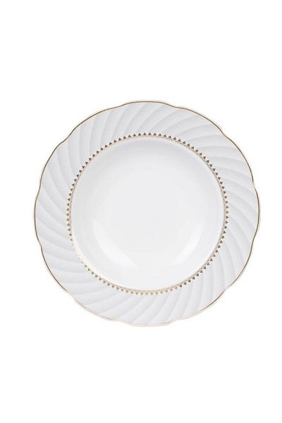 Kütahya Porselen Olympos 6 Pieces - 23 cm Gold Mesh with Pit Plate