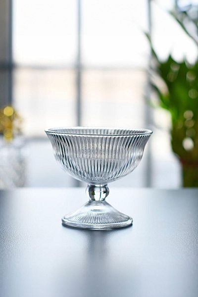 TrendDeco Glass Bowl Set of 6 - Sugar Bowl, Snack Bowl, Pudding, Magnolia and Icecream Presenter