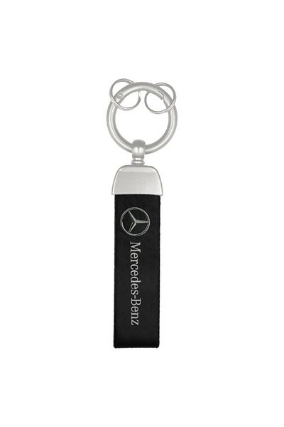 BENZ Car Key Chain Super Finish Metal Ring Leather Strap Keychain MERCEDES-BENZ