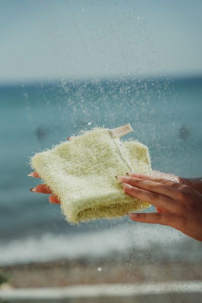 RUIADA Extra Flexible Green Bath Washcloth Suitable for All Skin Types - Unisex 30x40 Cm