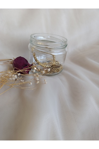 karan jewel Çelik takı kavanozu 3 kolye 3 bileklik 1 bilezik 1 küpe ve 3 sürpriz hediye