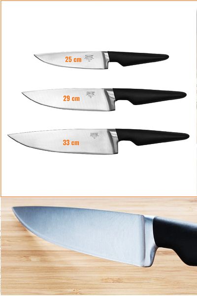 IKEA Stainless Steel Black Blade Set - 3 Pieces
