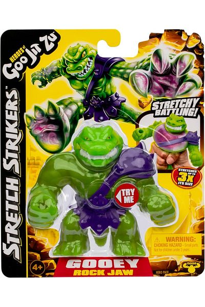Tower Toys GJT51000 Heroes Of Goo Jıt Zu - شخصية قابلة للتمدد باللون الأخضر المرن @ROCKJAW@