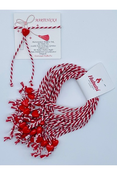 Concept HuBuTU 30 Adet Kalpli Marteniçka Dilek Bilekliği Seti Kırmızı
