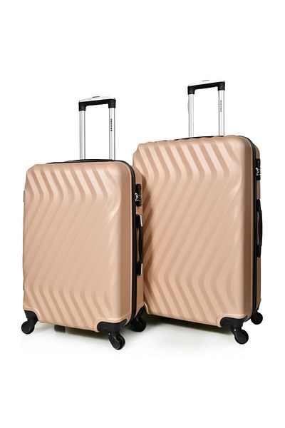 MORANO 3-Piece Unisex Morano Travel Luggage Trolley Set Gold Size 28''-24''-20'' Inches.