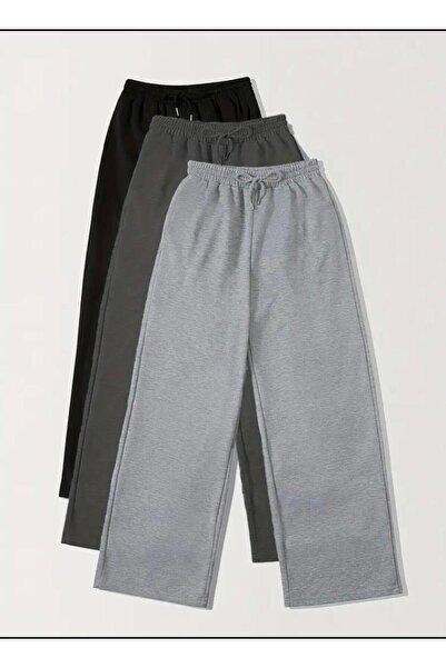 UYN SPORT Φούτερ 3 τεμαχίων σε μαύρο-ανθρακί-γκρι χρώμα, ψηλόμεσο, άνετο και άνετο - ίσιο πόδι