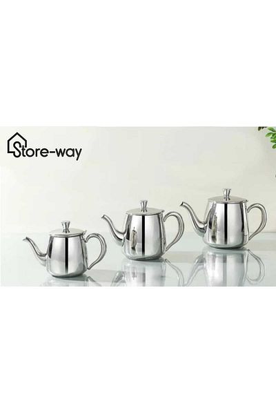 Storeway 3 قطع من إبريق الشاي المصنوع من الفولاذ المقاوم للصدأ - 0.5+0.7+1.0 لتر