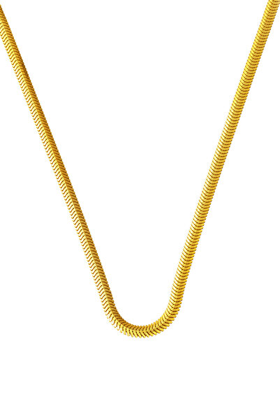 Bilezikci Balıksırtı Kalın Altın Zincir Kolye 60 cm.