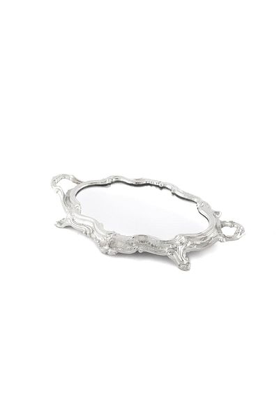 Mikasa Moor Mi̇kasa Moor Silver Oval Mirrored Metal Dek Tray 46X28Cm