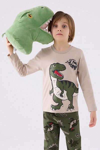 Rolypoly Boy's Khaki Long Sleeve Pajama Set
