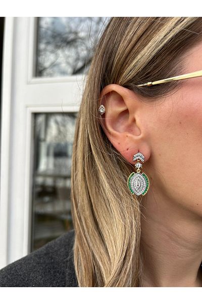 Jerie Colorful Zircon Stone Almond Design Special Series, Earrings