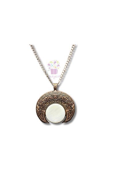 eHediyecim Sedef Natural Stone Moon Necklace