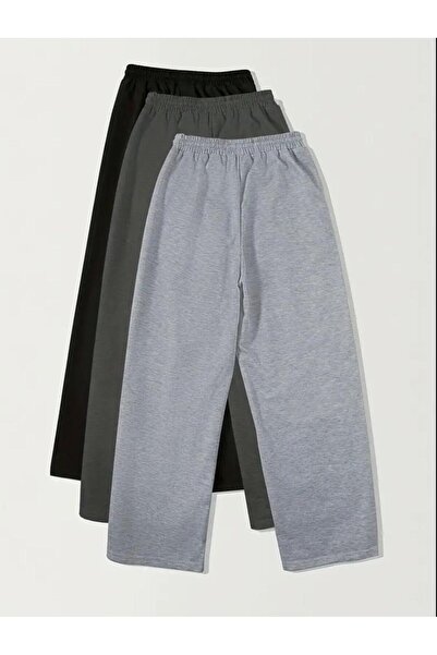 UYN SPORT Φούτερ 3 τεμαχίων σε μαύρο-ανθρακί-γκρι χρώμα, ψηλόμεσο, άνετο και άνετο - ίσιο πόδι