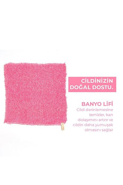 RUIADA Extra Flexible Pink Bath Washcloth Suitable for All Skin Types - Unisex 30x40 Cm