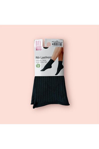 Daymod Șosete de damă cu nervuri fără elastic, cu dungi groase, cu model, ulei