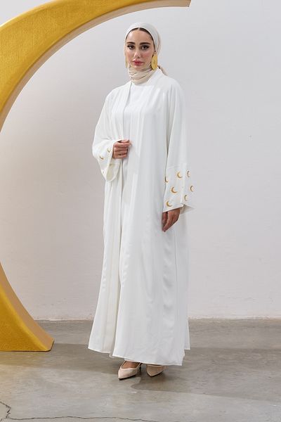 LEYLA STORE Ramadan Kareem Embroidered Ferace