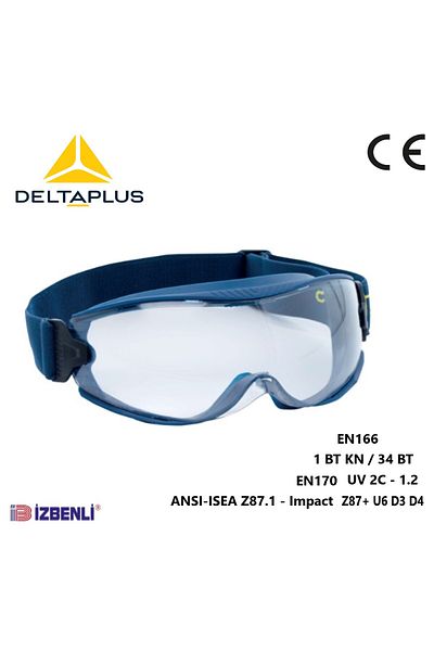 Delta Plus Irazu Inner Outer Non-Fogging Anti-Scratch Full Covered Safety Goggles (N) (K) B,T (with Special Protection Case)