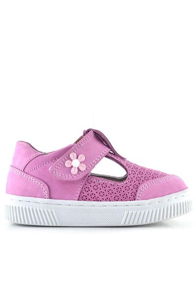 Rakerplus Bheem Genuine Leather Pink Velcro Flower Detailed Baby Sandals