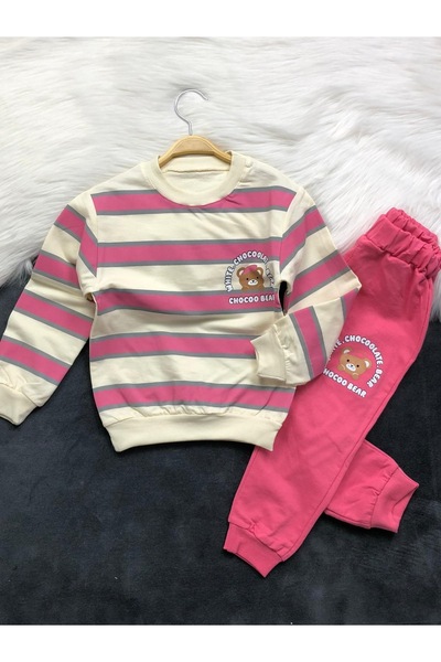 MİLANO KİDS Teddy Bear Printed Bottom Top Seasonal Set