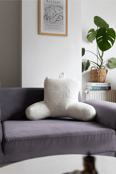Este Decor وسادة دعم الخصر من ريش الأرنب