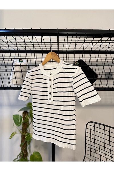 GİRERA Short Sleeve Stripes Licra Buluz