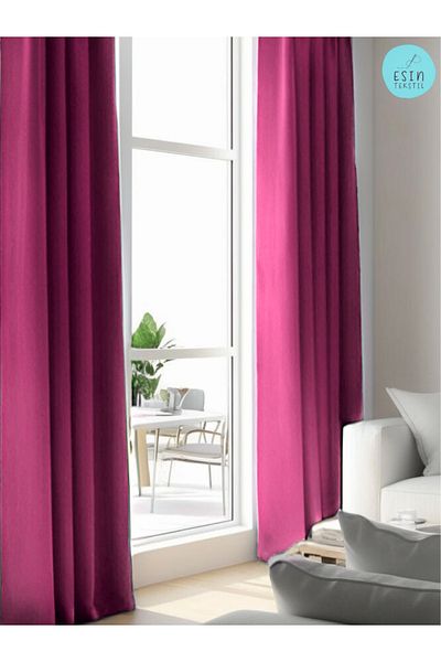 esin tekstil Fuchsia Blackout Light Proof Extrafoam Blackout Sunshade Curtain