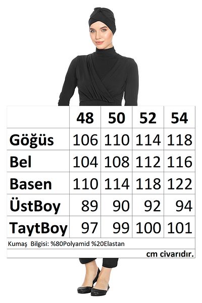 REMSA Μαγιό Lycra Full Covered Hijab 1285 Μαύρο