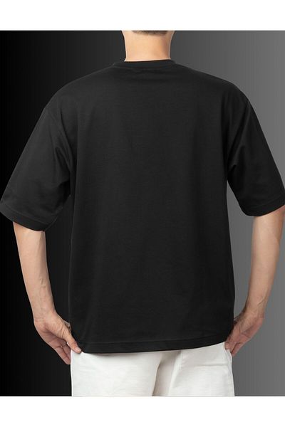 Sanctum Oversize Basic Μαύρο T-shirt με Σχέδιο Τουρκικής Σημαίας - Κομψό και απλό σχέδιο