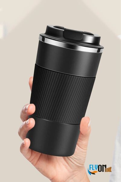FLYONLOOK Stainless 304 Steel Thermos Cup - 500ml Mug, Double Layer, Leak-Proof, Car Coffee Tea Thermos