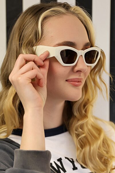 MACERATİ Mila Cream Brown Sunglasses