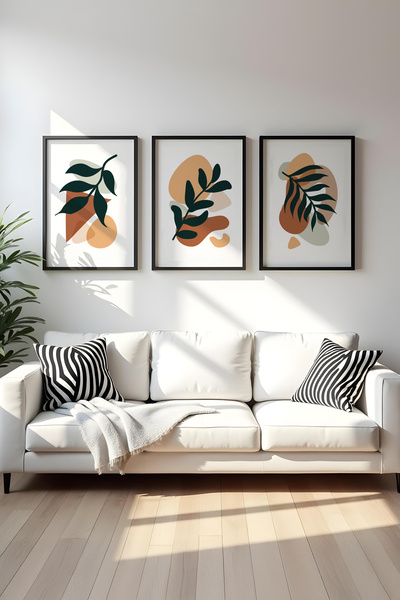 huhuli Drveni crni okvir sa setom od 3 slike Huhu96