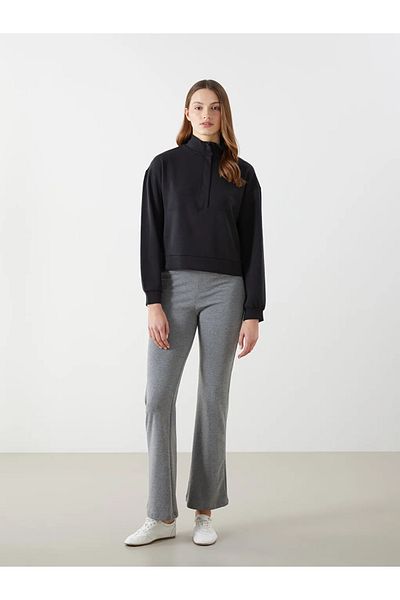 LC Waikiki Γυναικείο φούτερ LCWAIKIKI Classic Μαύρο Stand Collar