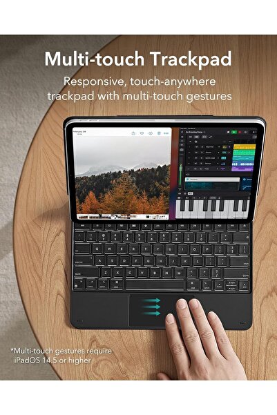 Fogy İpad Air 13 Inç M2/m3 Çipli 2025 Uyumlu Q Klavye Mag Touchpad Klavyeli Standlı Kılıf