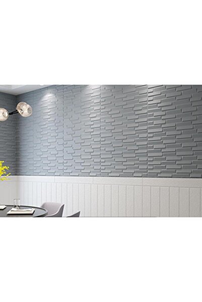 Renkli Duvarlar Tek Parça 70x500cm 1 Adet Gri Piramit Opak Model Yapışkanlı Ev Ofis Salon Duvar Paneli Kağıdı NW65