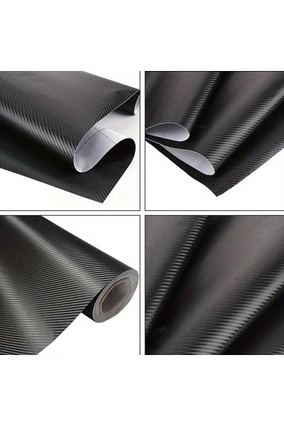 Efe Toys Black Carbon Fiber Foil - Air Ducted, Car Flooring, Steering Wheel Covering, 50cm X 1m