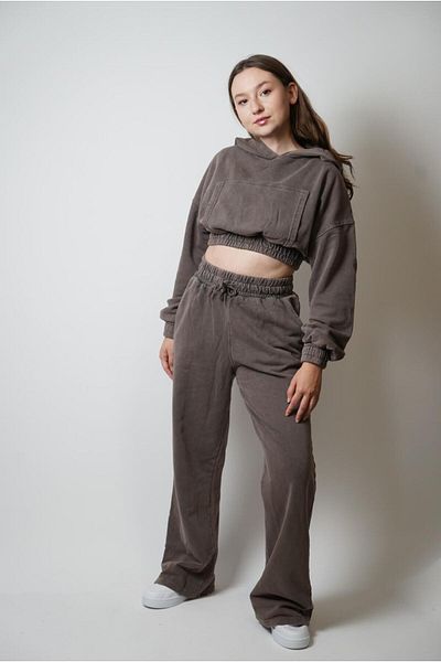 Lefon Crop Top and Acid Washing Set