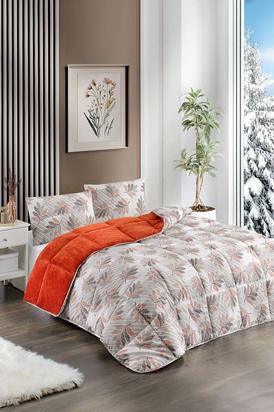 LIV CALISTA Patterned Wellsoft Single Duvet Set 155X215 Orange
