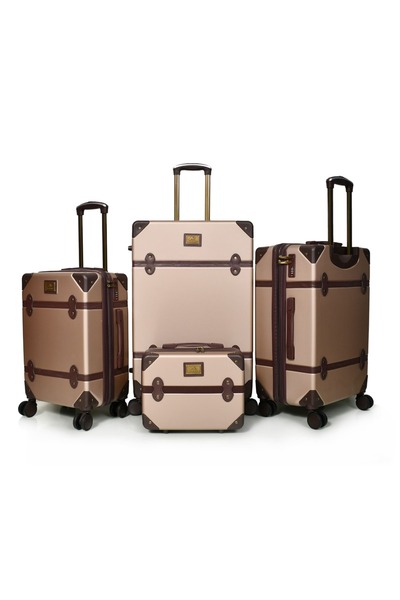 MORANO Morano Classic 4 Piece Spinner Luggage Set with Safety Lock Sizes: 28''-24''-20''-14 Inch Color (Gold)