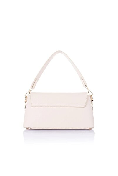 Armine Cream Plain Women's Medium Size Classic Handbag