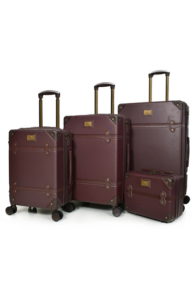 MORANO حقائب سفر كلاسيكية مورانو 4 قطع بعجلات دوارة وقفل أمان مقاسات : 28''-24''-20''-14 أنش لون (كوفي)