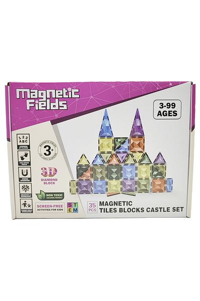 Magnetic Fields Magnetic Tiles Blocks Castle Set-35 Pcs