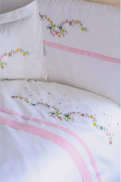 Kista Baby Bebek Uyku Seti Nevresim Takımı 80x130 Flower Pembe