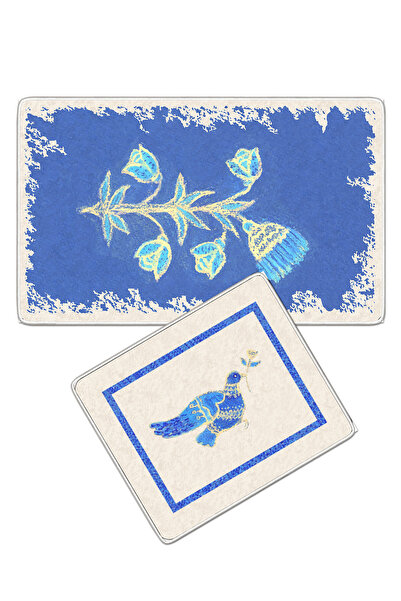 Filamente 2-Piece Non-Slip Based Washable Bath Mat - 60*100 cm and 50*60 cm