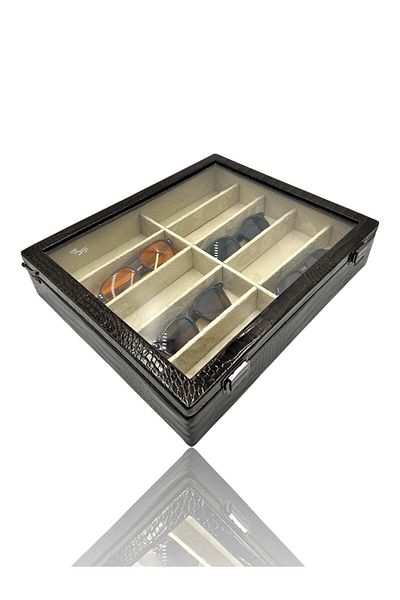 Dijital Çarşı Κουτί και τσάντα γυαλιών Diji 10-Piece Crocodile Brown
