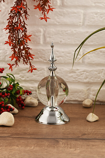 TR Turan Collection ARGENTA Düz Kristal Biblo | Gümüş Detaylı Dekoratif Masa ...