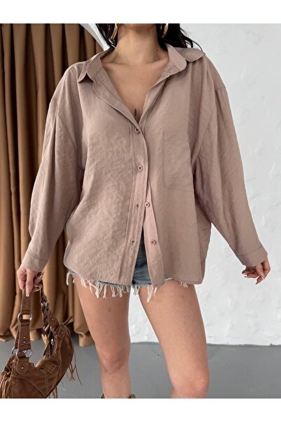 Ekim Store Modal Fabric Oversize Loose Shirt with Pockets