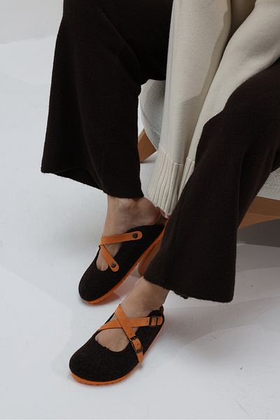 Uniqueqoop Παντόφλες από φυσικό μαλλί Viennese Cork Sole