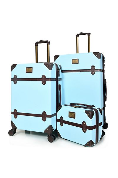 MORANO Morano Classic 4 Piece Spinner Luggage Set with Safety Lock Sizes: 28''-24''-20''-14 Inch Color (Blue)