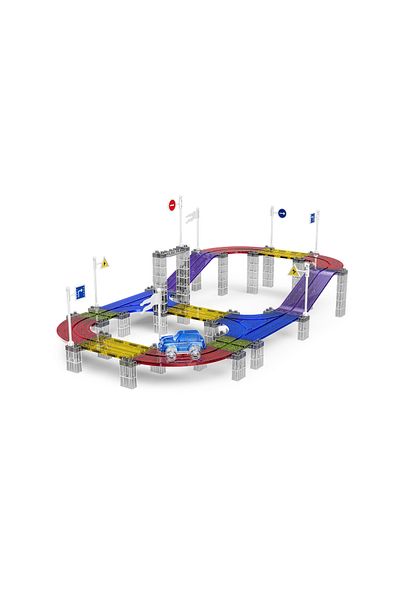 Magnetic Fields Magnetic Building Tracks with Electric Car -137 Pcs